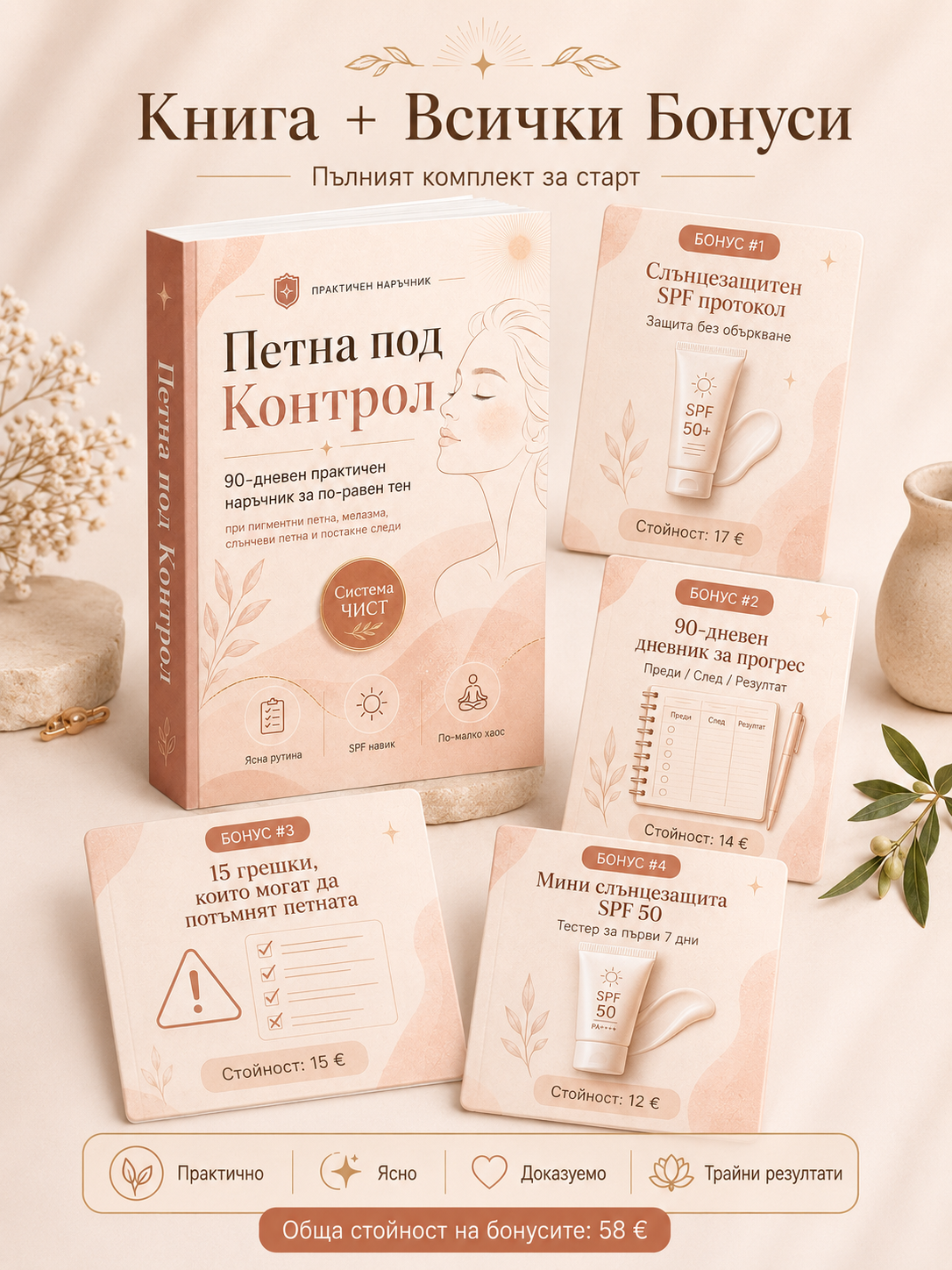 Книга „Петна под Контрол“ + всички бонуси